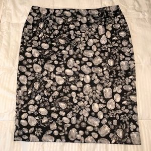 Diamond Print Pencil Skirt
